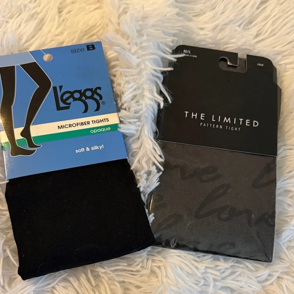 🩷 3/$18 Bundle of 2 LEGGS and the limited Black Microfiber Tights medium